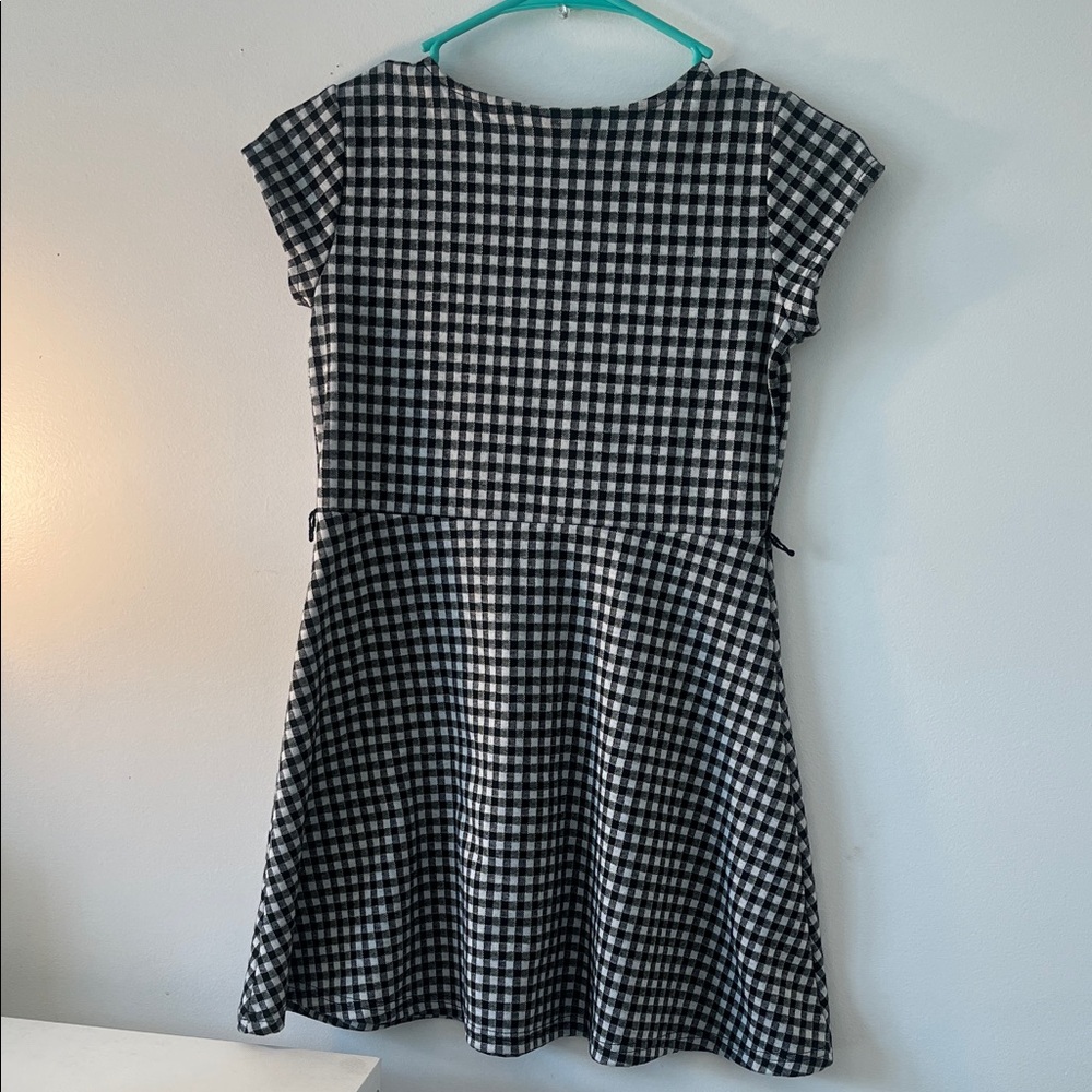 Place Black and White Checkered Kids Dress